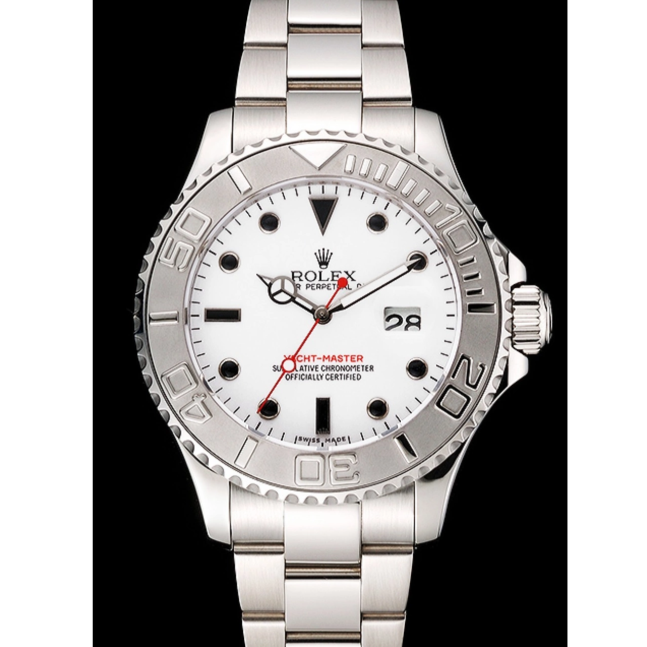 Best AAA Replica Sites Dial Stainless Case Rolex White Yacht-Master Bracelet And Steel 0517